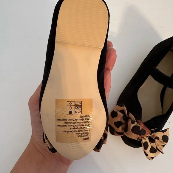 Janie and Jack Suede Ballet Flats with Leopard Bow - Toddler - Picture 8 of 9